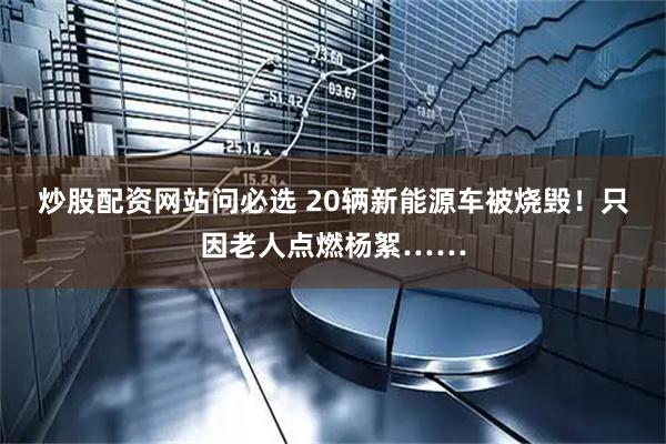 炒股配资网站问必选 20辆新能源车被烧毁！只因老人点燃杨絮……